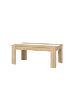 TAVOLINO DA SOGGIORNO QUERCIA CON INSERTO BIANCO E GRIGIO, 112X65,5X46,5 CM